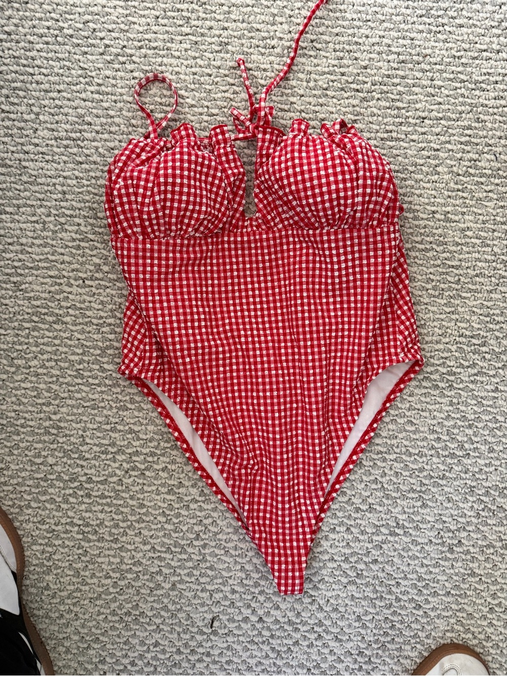 Red Gingham One-Piece Women’s ' Swimsuit